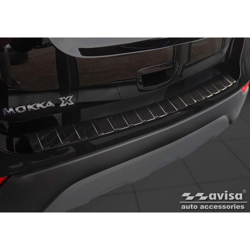 Real 3D Carbon Rear bumper protector  Opel Mokka X Facelift 2016-2020 'Ribs'