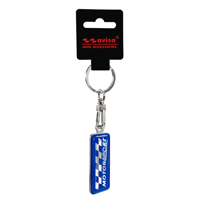 RVS sleutelhanger - 'Motorsport' Blauw