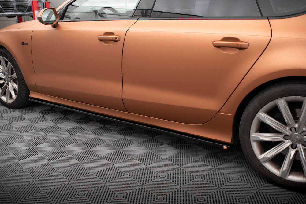 Zijskirts Audi A7 C7 Maxton Glans Zwart