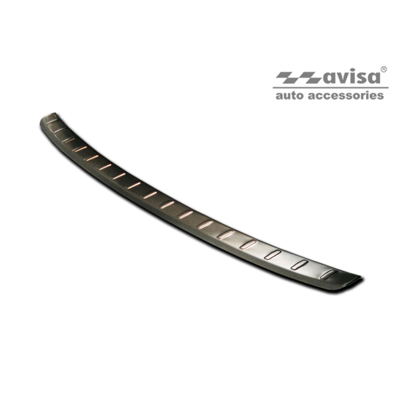 Black Stainless Steel Rear bumper protector  Peugeot 208 II HB 5-doors 2019-2023 & FL 2023- 'Ribs'