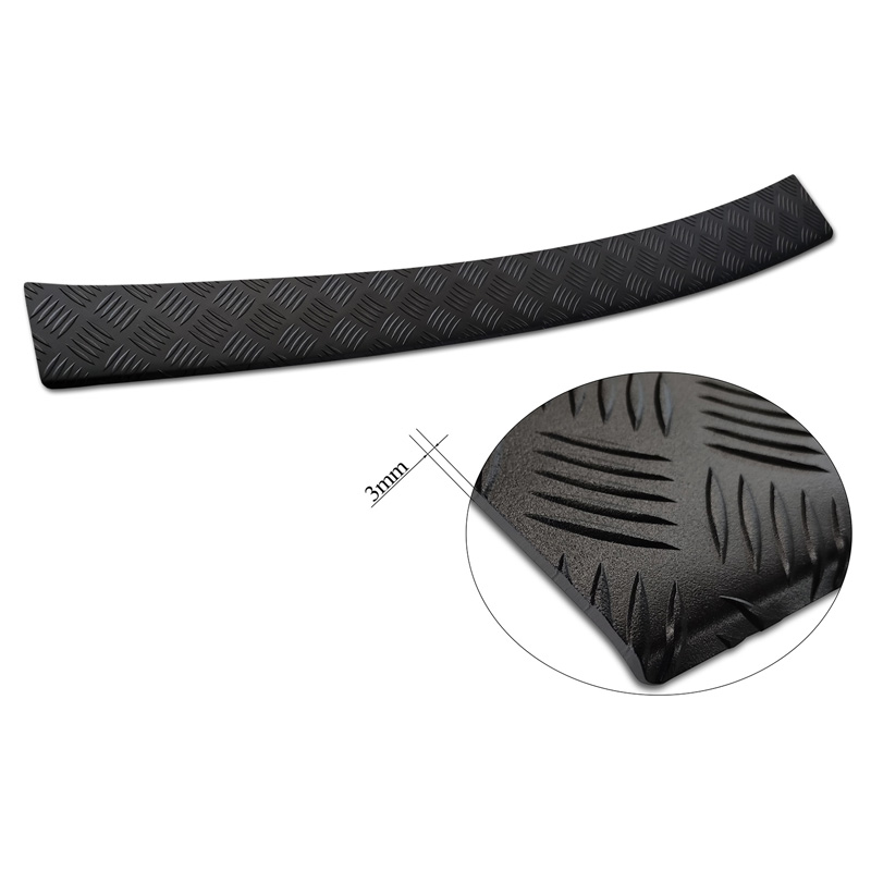 Matt Black Aluminum Rear bumper protector  Volkswagen ID. Buzz + Cargo 2022- 'Riffled Plate'