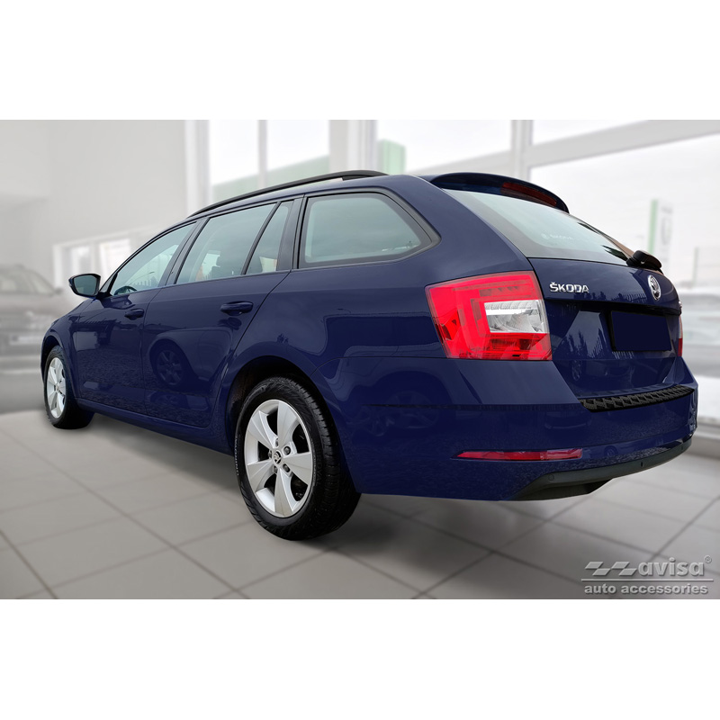Matzwart Aluminium Achterbumperprotector  Skoda Octavia III Kombi Facelift 2017-2020 'Riffled Plate'