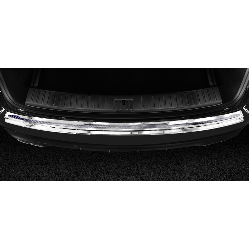 RVS Achterbumperprotector 'Deluxe'  Porsche Cayenne III 2017- 'Performance' Zilver/Zilver Carbon