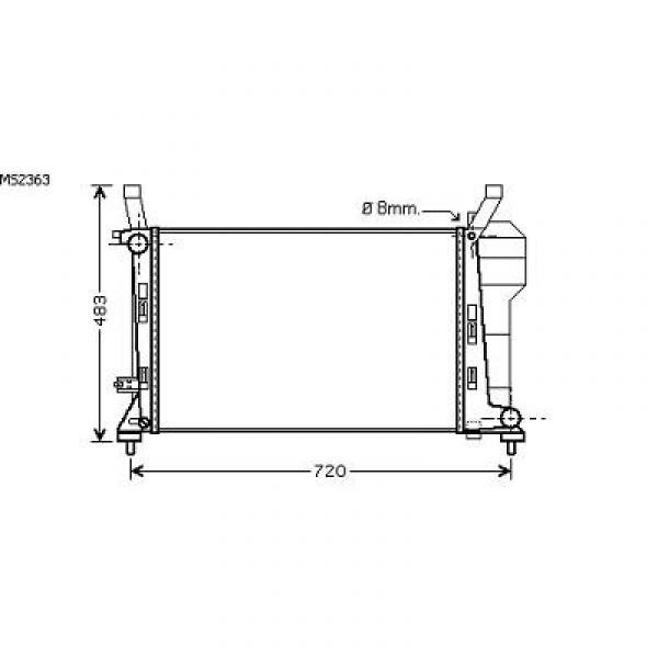 Radiator W 169/W 245 04-08 600x375mm 1.5I-8V/1.7I-8V +/-AC