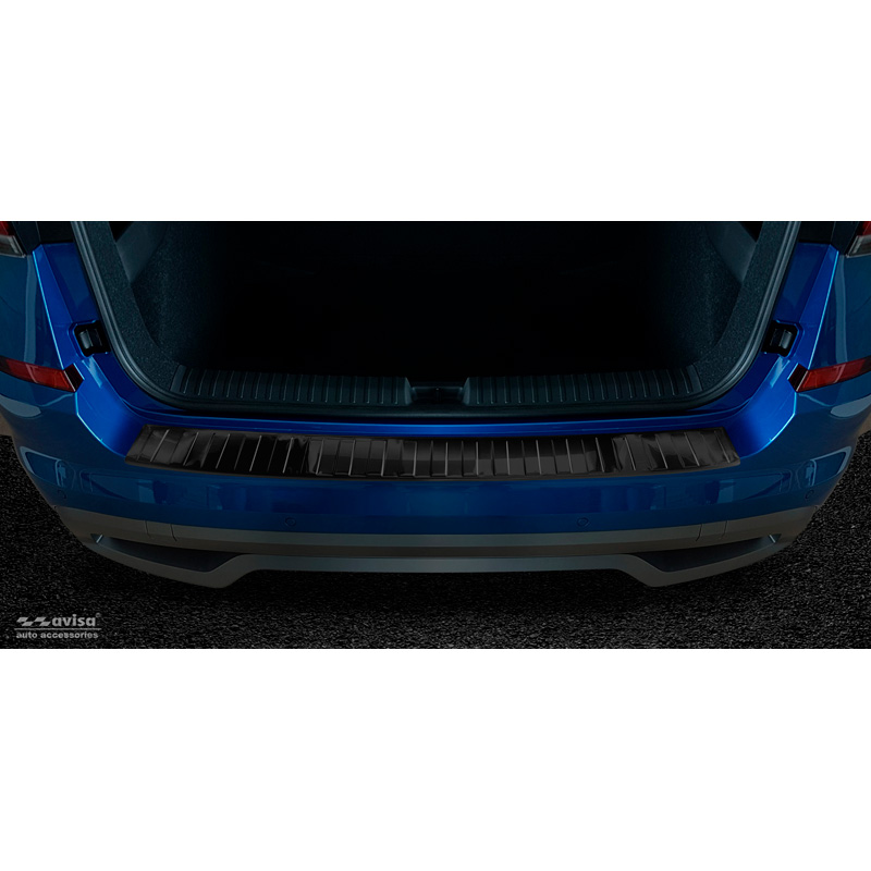 Black Stainless Steel Rear bumper protector  Skoda Kamiq 2019- 'Ribs'