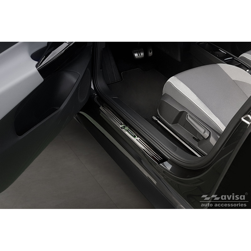 Black Inox door sill protectors  Volkswagen ID.3 2020-2023 & FL 2023- 'E-Power' - 4-pieces