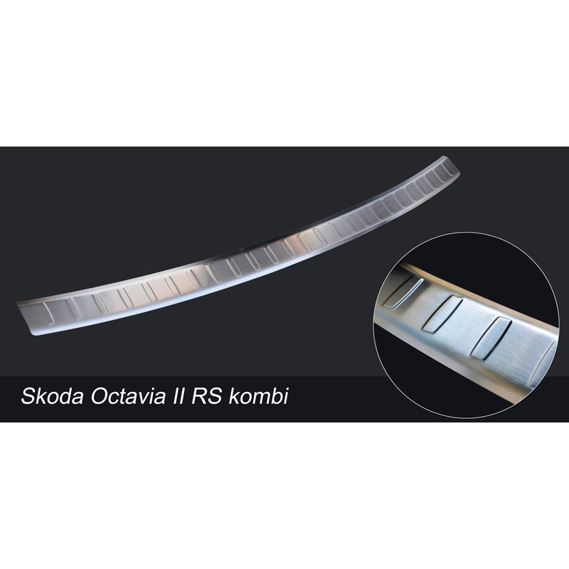 Stainless Steel Rear bumper protector  Skoda Octavia II RS Combi 2005-2013 'Ribs'