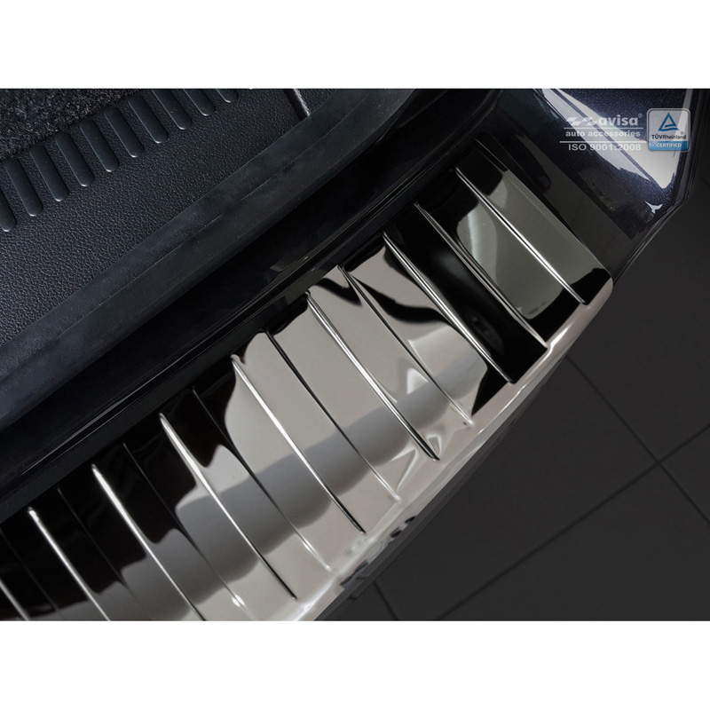 Zwart-Chroom RVS Achterbumperprotector  Skoda Octavia III Kombi Facelift 2017-2020 'Ribs'
