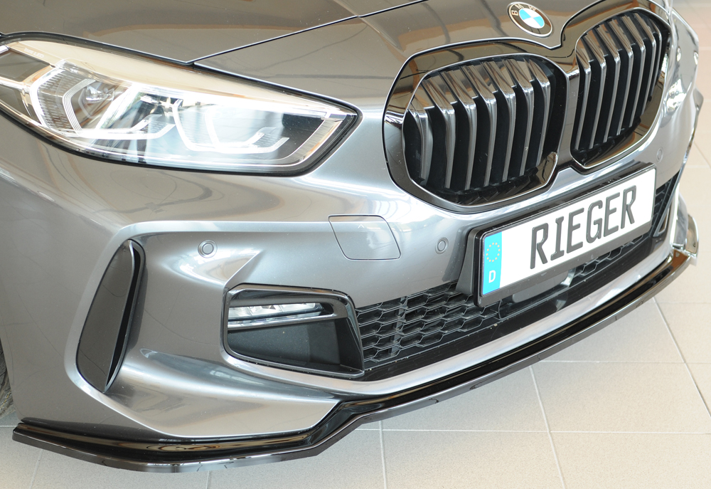 Voorspoiler BMW 1 Serie F40 Rieger Glans Zwart