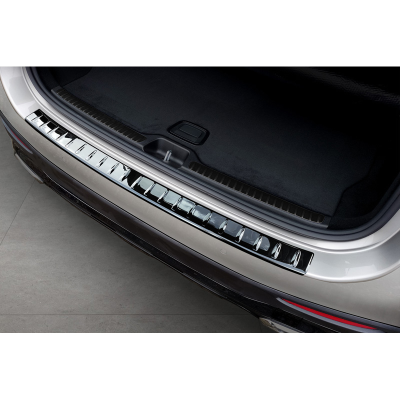 Black Mirror Stainless Steel Rear bumper protector  Mercedes GLC II (X254) 2022- 'Ribs'
