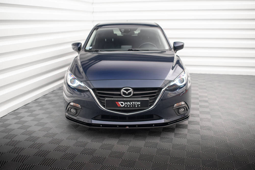 Voorspoiler Mazda 3 Mk3 2013 - 2016 Maxton Glans Zwart