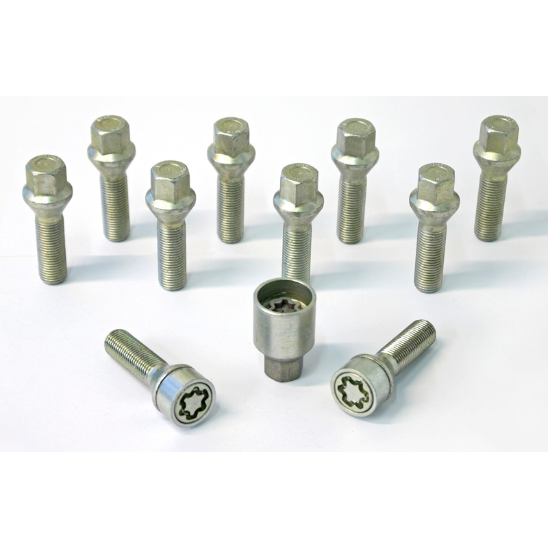 H&R Wheel bolt Set Taper-Head M14x1.50 - Length 60mm - 10 pcs. - incl. wheel-locks