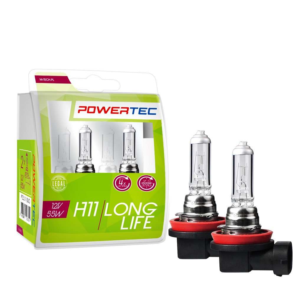 H11 lampen Powertec Long Life H11 12V DUO
