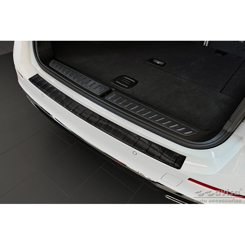 Real 3D Carbon Rear bumper protector  BMW 5-Series Touring G31 FL 2020-2024 'Ribs'