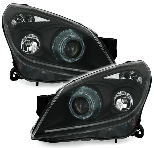 Koplampen Opel Astra H Xenon Tube Eye zwart