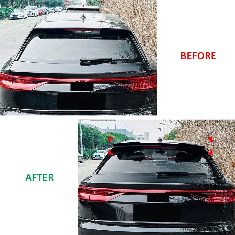Roof spoiler (Spoiler Cap)  Audi Q8 (4MN) S-Line/SQ8 2018- (ABS Glossy Black)
