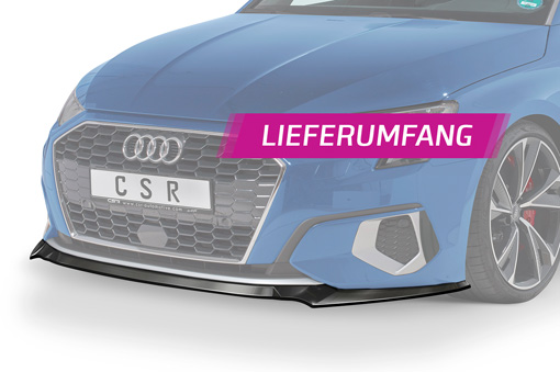 Voorspoiler Audi A3 (8Y) CSR glans Zwart