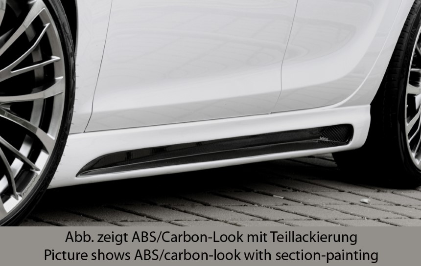 Zijskirts Opel Astra J 5-dr. Rieger carbon-look met uitsparing