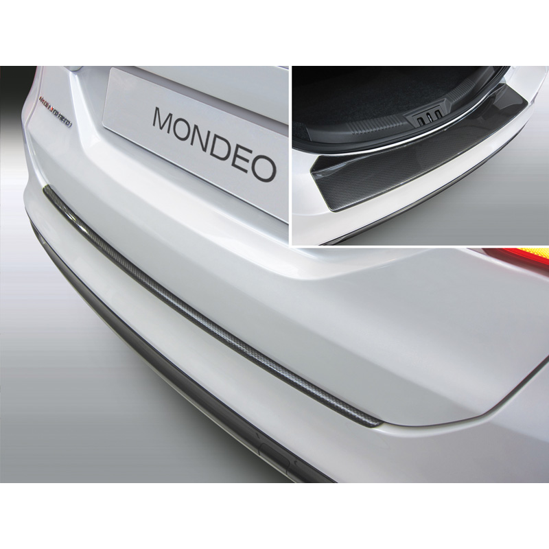 ABS Rear bumper protector  Ford Mondeo V 5-doors 2/2015- Carbon Look