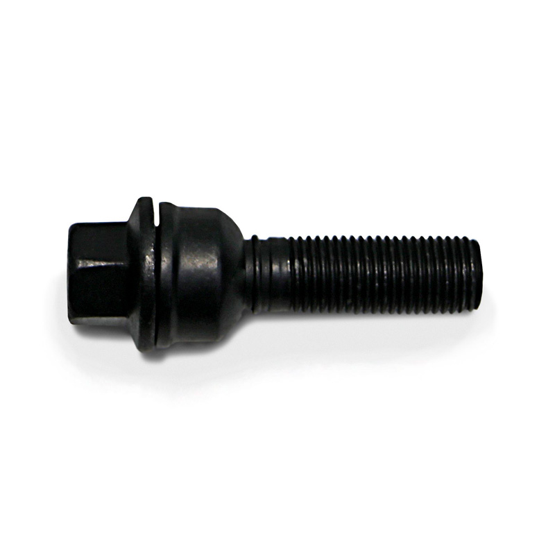 H&R Wheel bolt Round-Head with movable cone R13 M14x1.50 - Length 32mm - Black (e.g.  Audi S5)