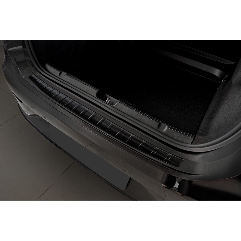 Black Stainless Steel Rear bumper protector  Mercedes EQE (V295) 2022- 'Ribs'