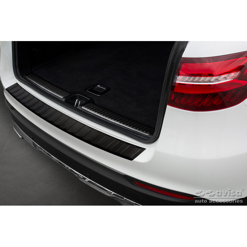 Matzwart RVS Achterbumperprotector  Mercedes GLC 5-deurs 2015-2019 & FL 2019- 'Ribs'