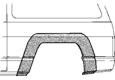 spatbordrand, 2 drs, links, 1981-1990 Nissan Patrol,-1998