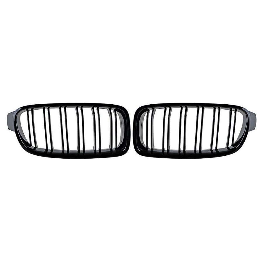 Grill Nieren  BMW F30/F31 Glans Zwart 11-15 Dubbel Spaak