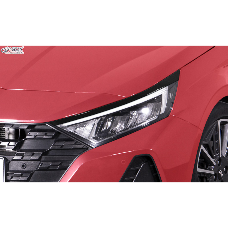 RDX Scheinwerferblenden passend für Hyundai i20 2020- (ABS Glänzend Schwarz)