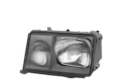 koplamp, H4+H3, pneum verstelb, donker grijs, rechts,-08/1989 Me