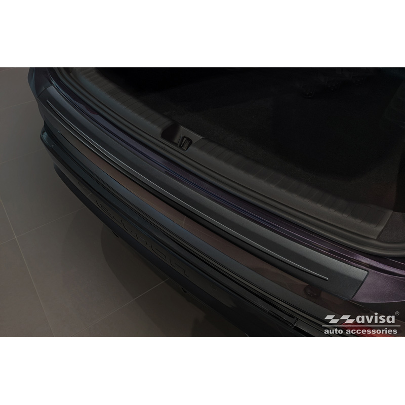 Avisa Matt Black Stainless Steel Rear bumper protector  Audi Q4 e-tron (F4B) & Q4 e-tron Sportback (F4N) 2021- 'Ribs'
