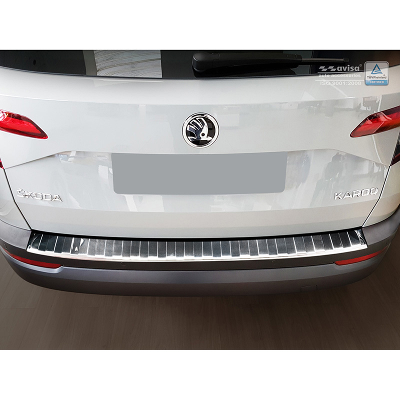 Stainless Steel Rear bumper protector  Skoda Karoq 2017-2022 'Ribs'