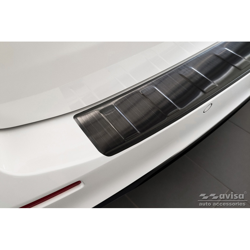 Black Stainless Steel Rear bumper protector  BMW 5-Series G31 Touring Facelift 2020-2024 excl. M-Sport 'Ribs'