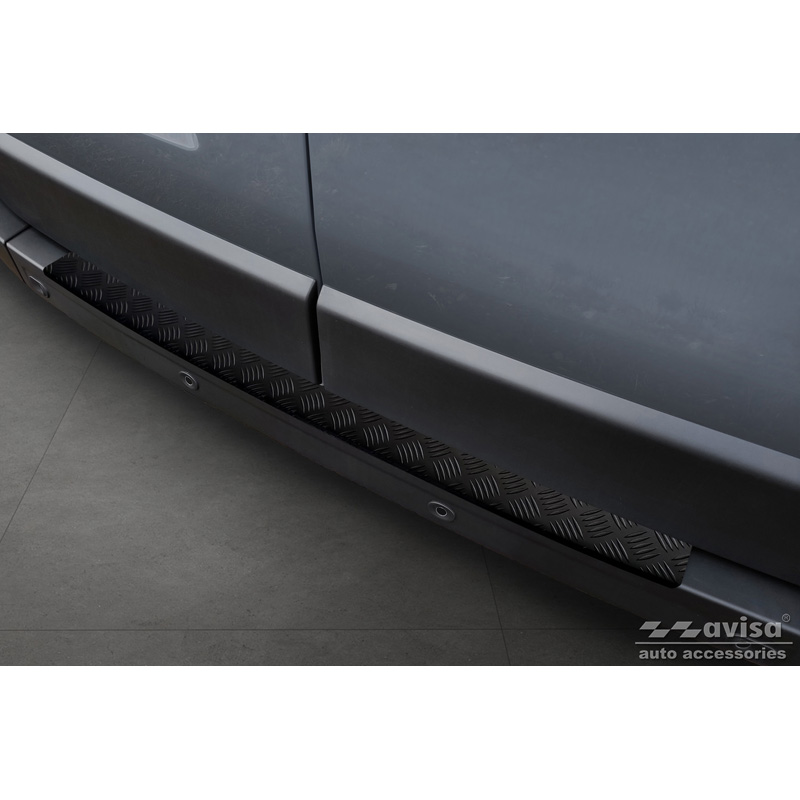 Matt Black Aluminum Rear bumper protector  Opel Movano / Renault Master II 2010-2018 & 2018-2021 'Riffled Plate'