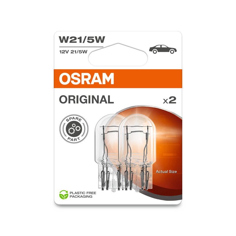 Osram Original Halogen bulbs - T20 W3x16Q - 12V/21-5W - set of 2 pieces