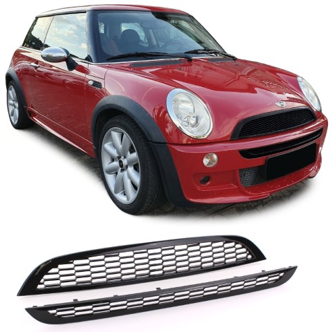 Grill set MINI Cooper/One R50 R53 01-06 Zwart Glans