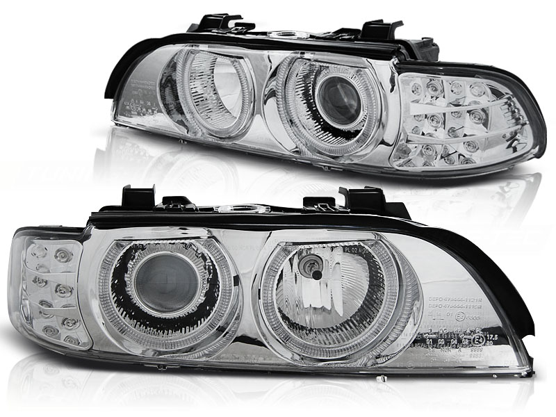 Koplampen angel eyes BMW 5-serie E39 95-00 chroom