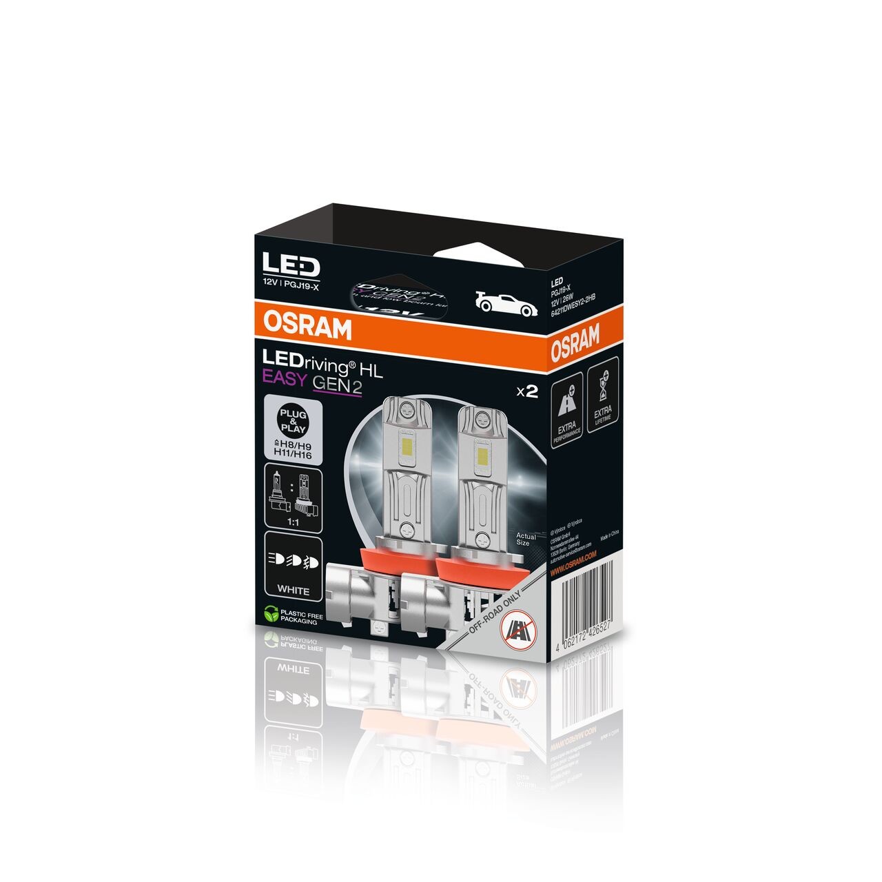 OSRAM LEDriving HL EASY Gen.2 H8 / H9 / H11 / H16 LED Bulbs 12V 6500K