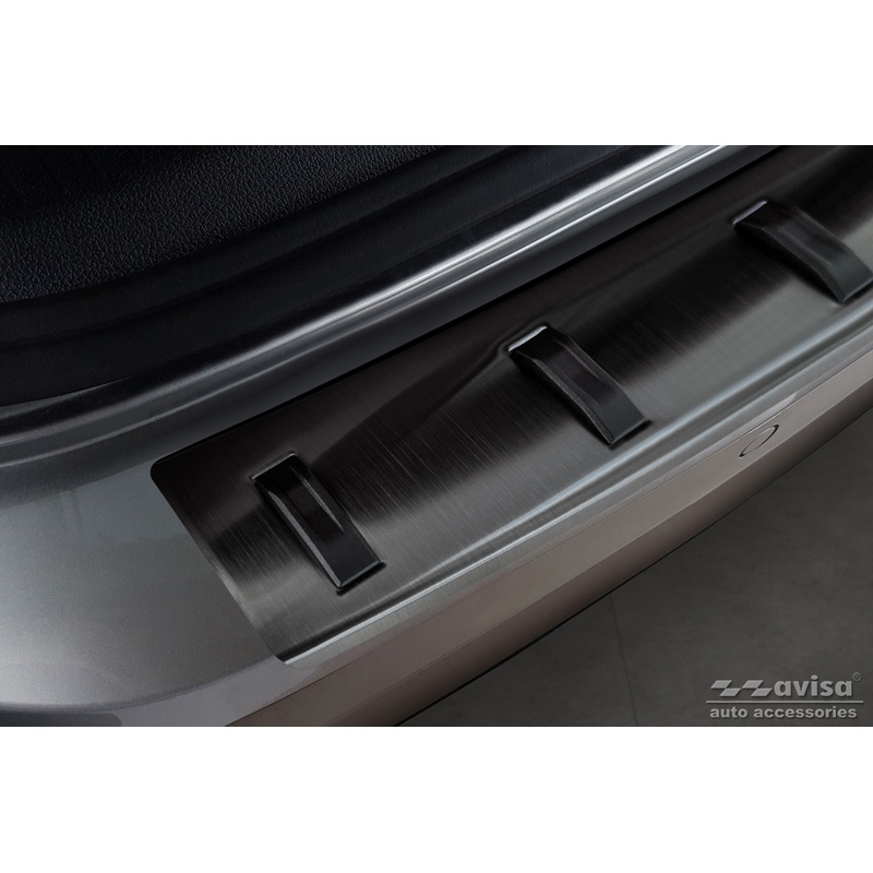 Black Stainless Steel Rear bumper protector  Volkswagen Golf VII Variant Facelift 2017-2019 (incl. R-Line) 'STRONG EDITION'