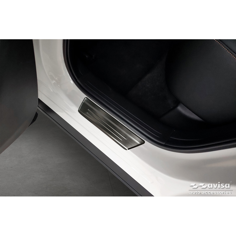 Zwart RVS Instaplijsten  Mazda CX-60 (KH) 2022- - 'Lines' - 4-delig