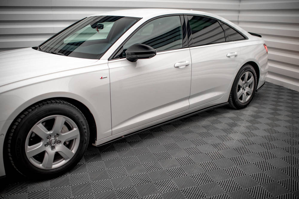 Zijskirts Audi A6 C8 Maxton Glans Zwart