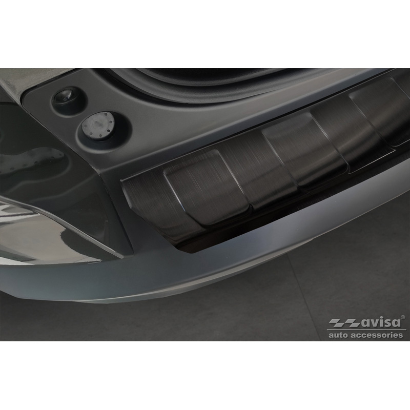 Black Stainless Steel Rear bumper protector  Citroën C5 X 2021- 'Ribs'