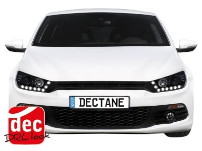 Koplampen VW Scirocco 08-14 DRL look Devil Eyes Chroom