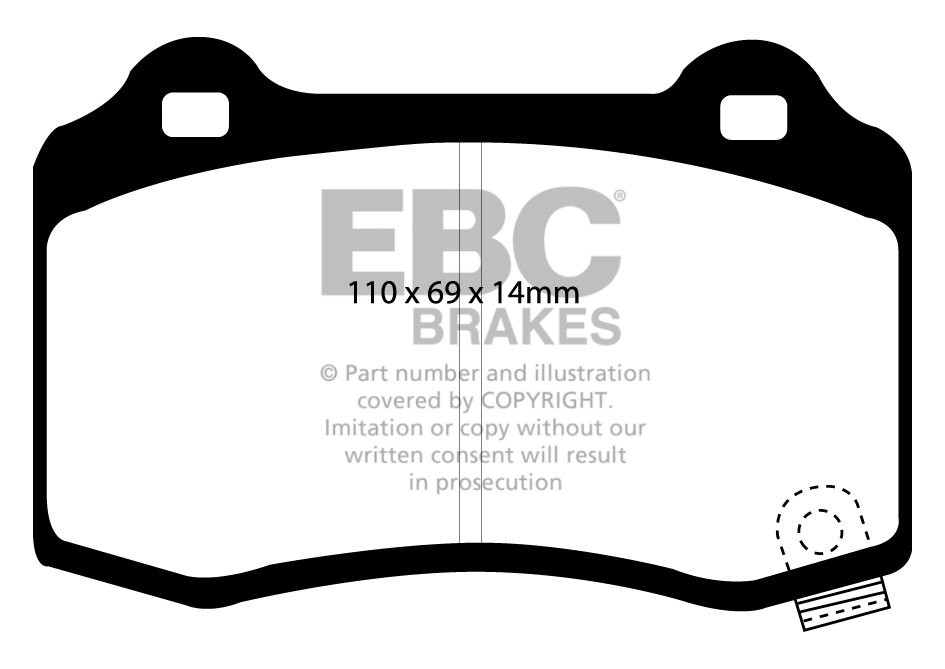 EBC Brakes CADILLAC CTS-V 6.2 Supercharged 2008-.. Remblokken ac