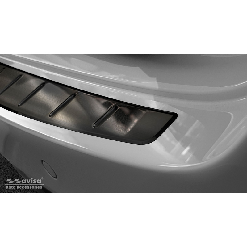 Black Stainless Steel Rear bumper protector  Mercedes CLA II (C118) 2019- 'Ribs'