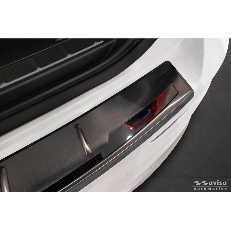 Avisa Zwart RVS Achterbumperprotector  Volvo XC60 II 2017-2021 & Facelift 2021- incl. R-Design & Plug-in-Hybrid 'Shadow Premium'