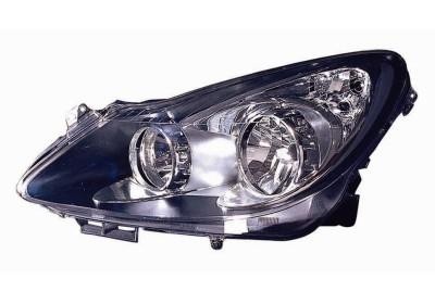 koplamp, Valeo, H7+H1, zwart huis, elektr verstelb, rechts Opel