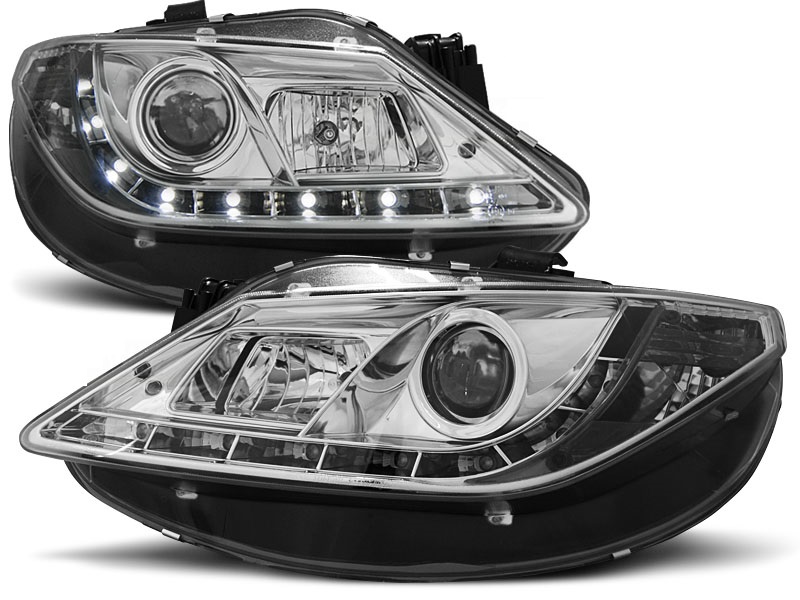 Koplampen Seat Ibiza 6J 08-.. LED Devil Eyes DRL look chroom