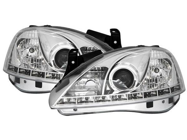 Koplampen Opel CORSA C 00-06 DRL Chrome