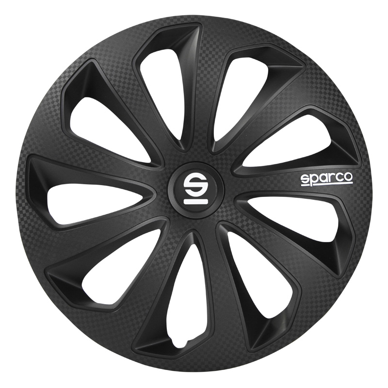 Sparco Wheel Covers Sicilia - 16-inch - Black/Carbon - Set of 4 pieces
